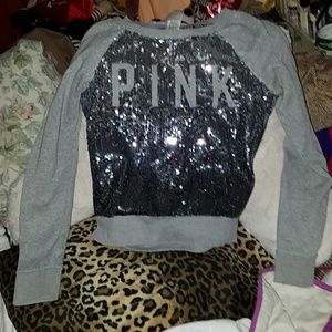 Vs pink bling long Sleeved sweat shirt